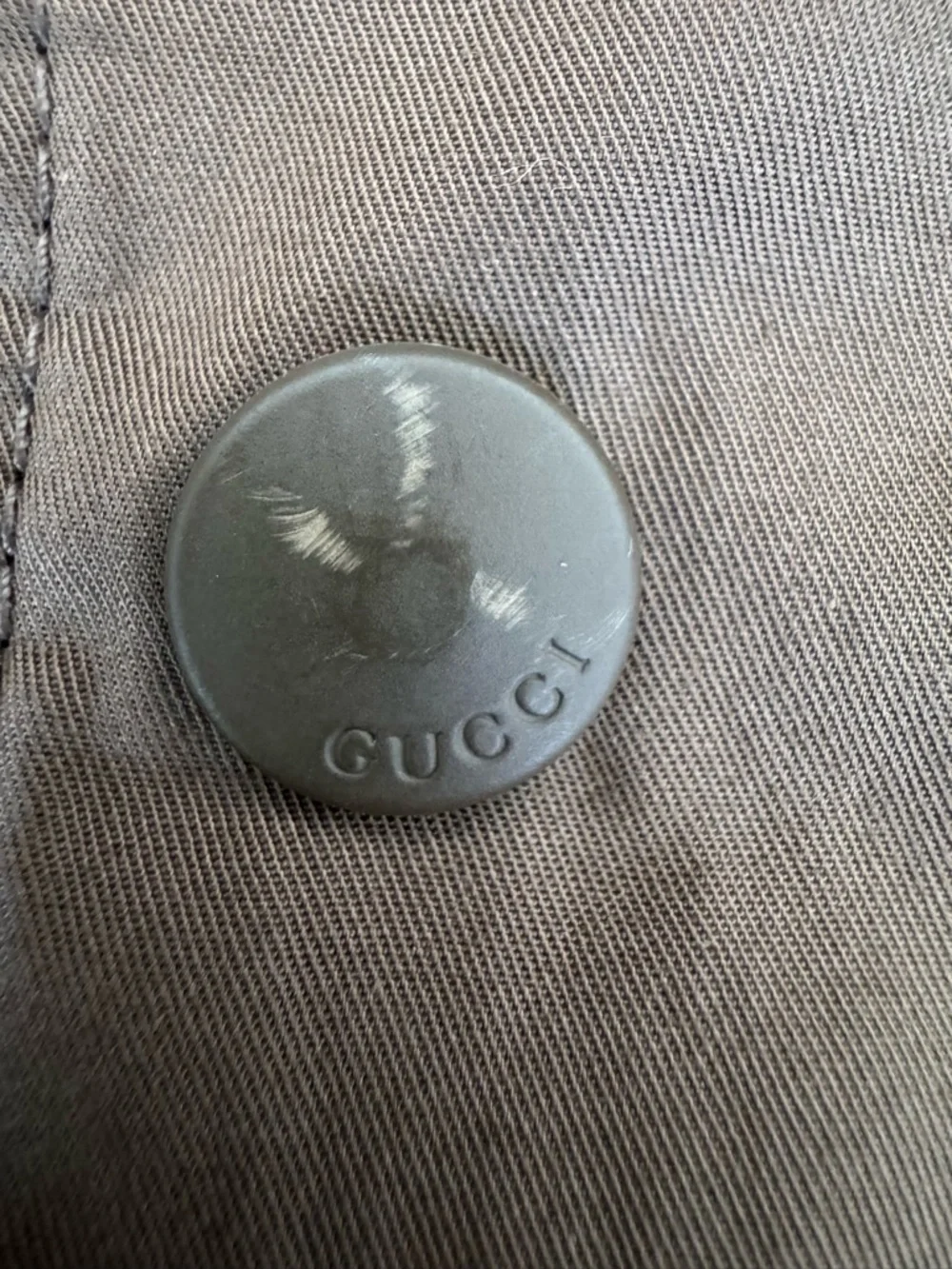 GUCCI MEN’S TWO TONE BOMBER LEATHER AND CANVAS JACKET